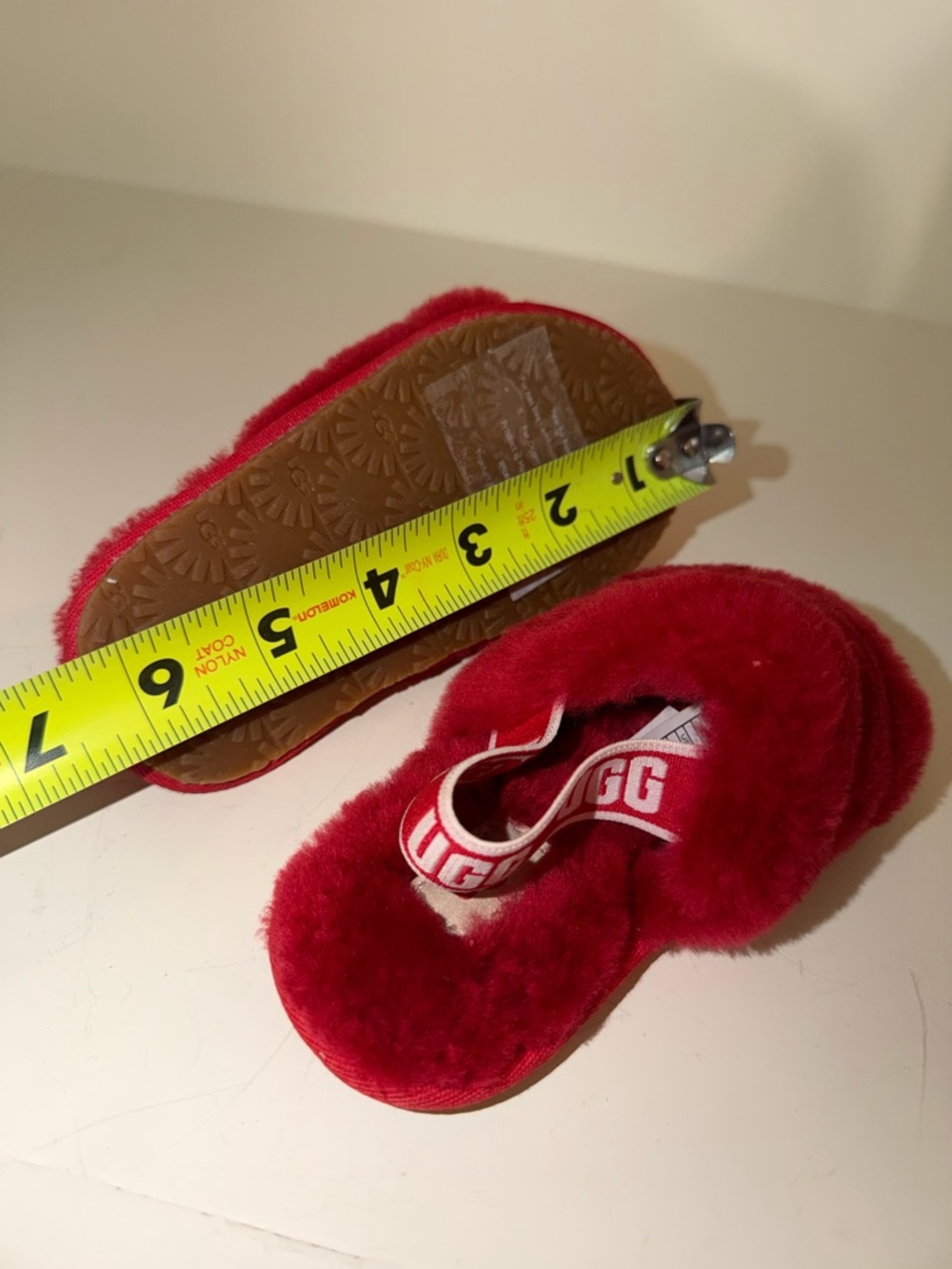 UGG Red Fuzzy Baby Walker Sandals